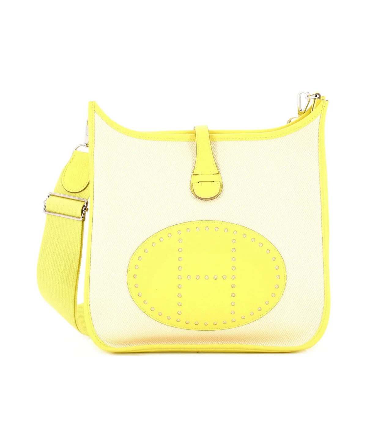 Pre-Owned Hermes Pm Evelyne Bag Gen Iii Toile and Leather by Hermes