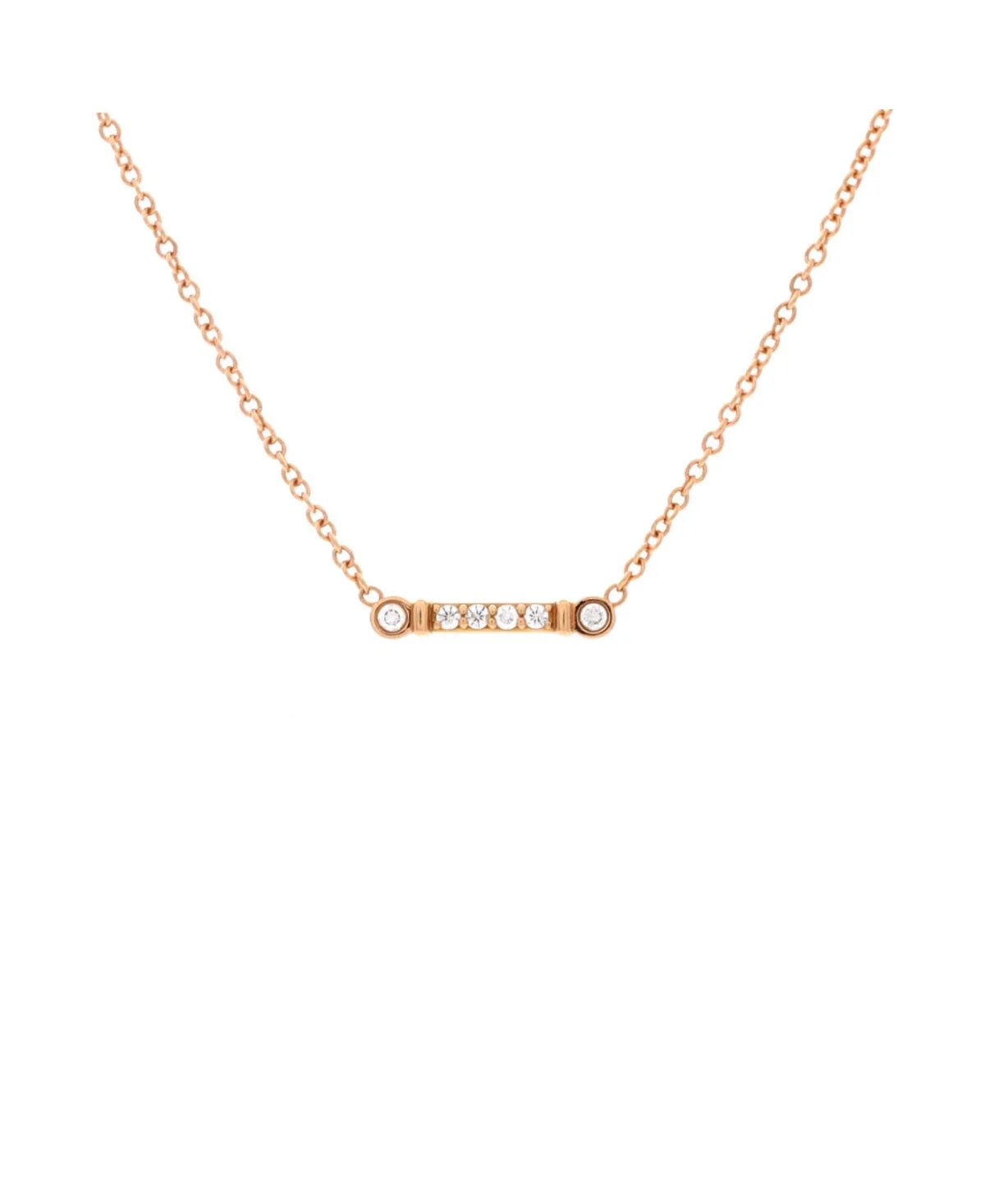 Pre-Owned Fleur De Lis Key Bar Pendant Necklace - 18k Rose Gold by Tiffany & Co.