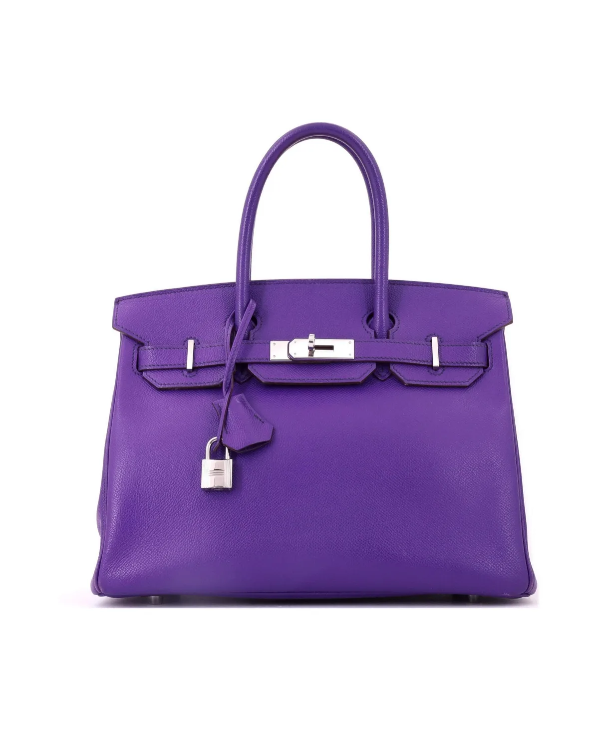 Pre-Owned Birkin 30 Handbag Purple Epsom with Palladium Hardware