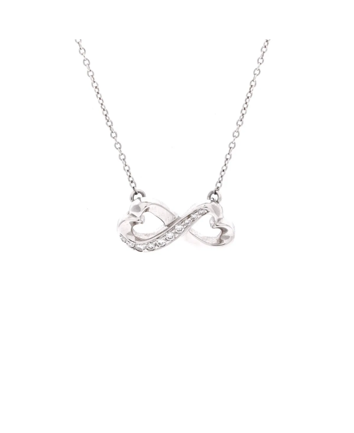 Pre-Owned Paloma Picasso Double Loving Heart Pendant Necklace - 18k White Gold by Tiffany & Co.