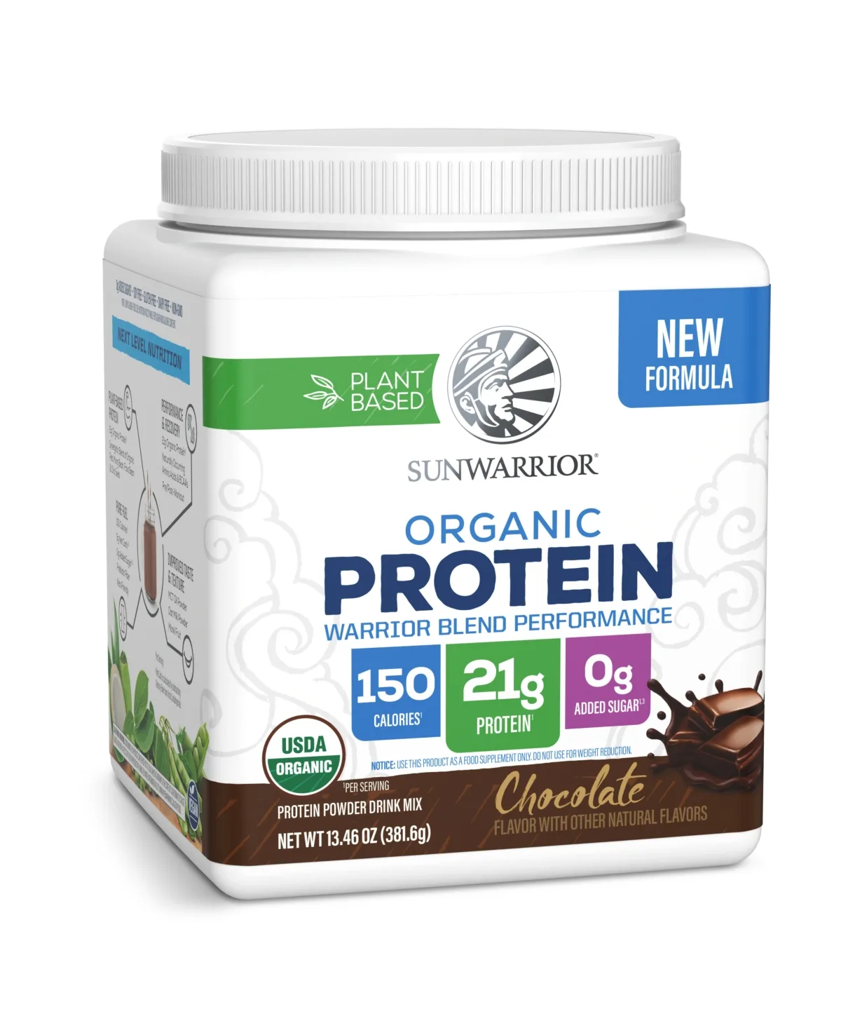 Warrior Blend Performance Protein Powder, Chocolate Flavor, 381.6 Gram by Sunwarrior