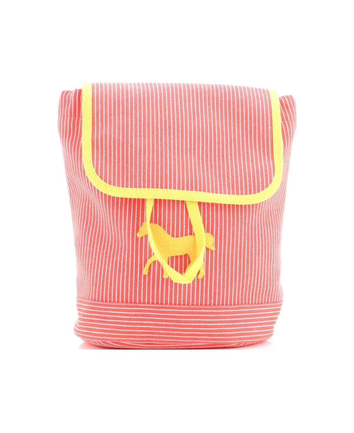 Pre-Owned Horse Caval Collar Backpack Striped Toile by Hermes