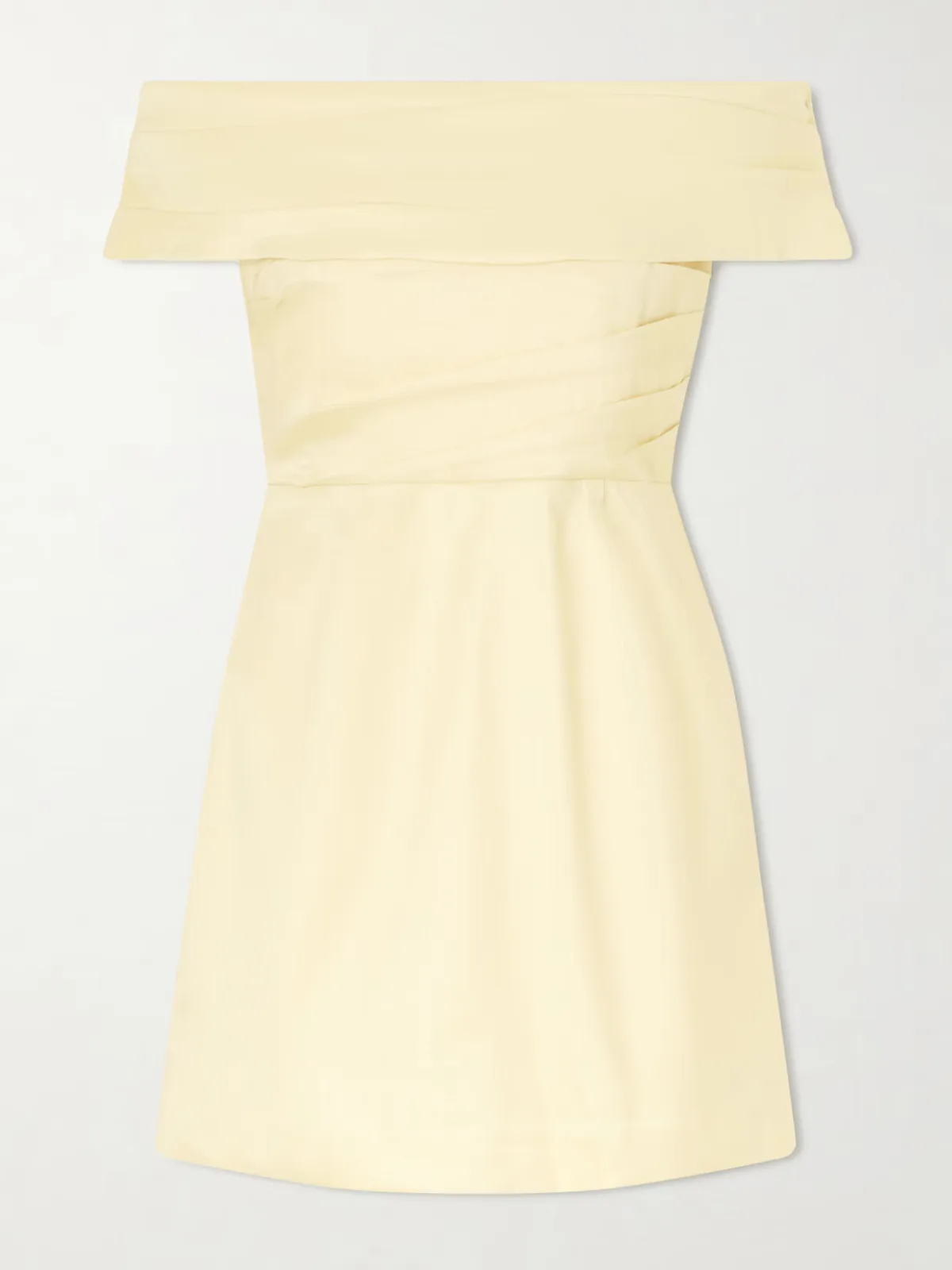 - Mandy Off-the-shoulder Pleated Mini Dress -