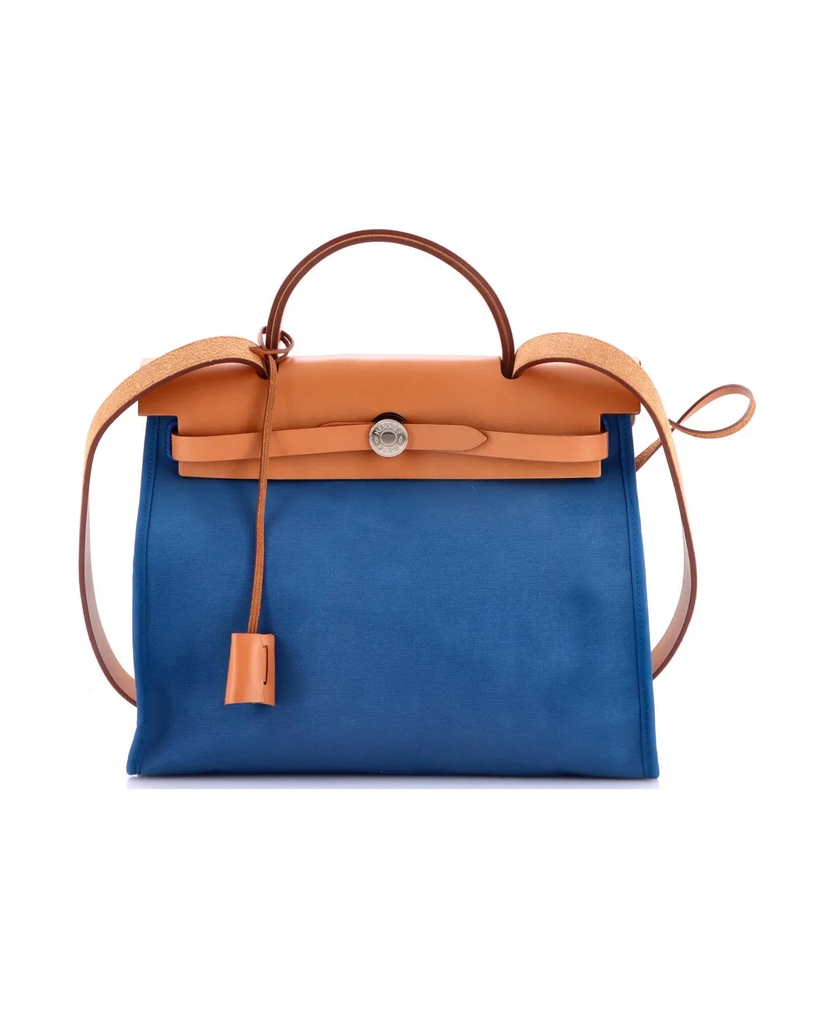 Pre-Owned Hermes 31 Herbag Zip Leather and Toile