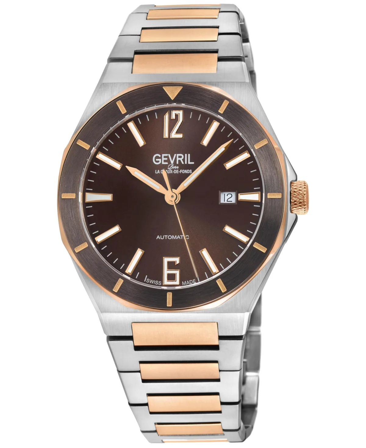 Swiss Automatic High Line Two-Tone Stainless Steel Bracelet Watch, 43 mm by Gevril