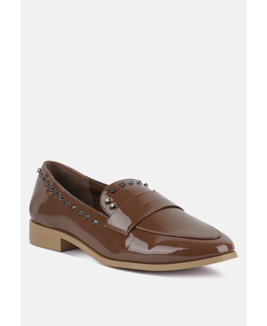 Emilia Patent Stud Penny Loafers by Rag & Co