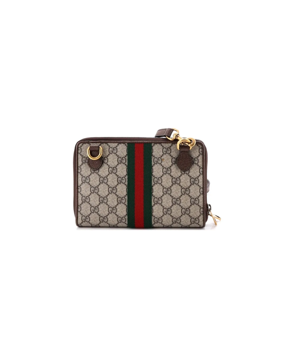 Pre-Owned Small Ophidia Double Zip Crossbody Bag Gg Coated Canvas by Gucci