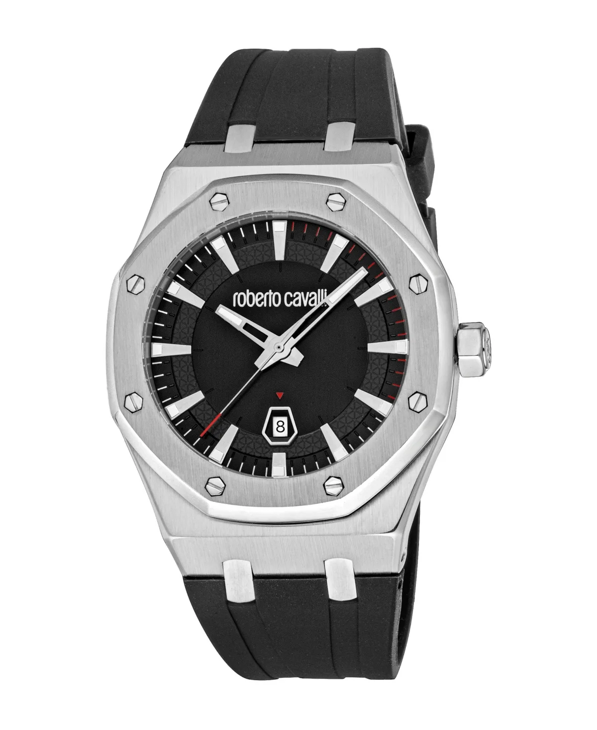 Quartz Octagonal Silicone Watch, 42mm by Roberto Cavalli