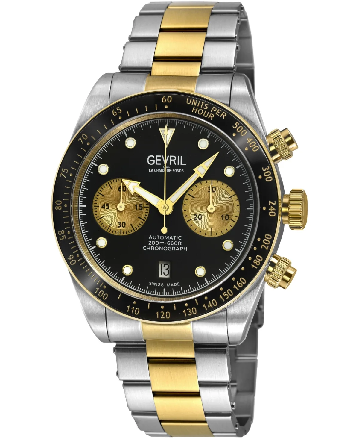 Swiss Automatic Barclay Two-Tone Stainless Steel Bracelet Watch, 42 mm by Gevril