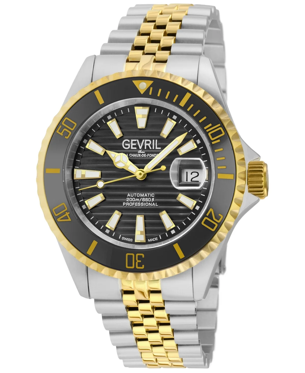 Swiss Automatic Chambers Two-Tone Stainless Steel Bracelet Watch, 43mm by Gevril