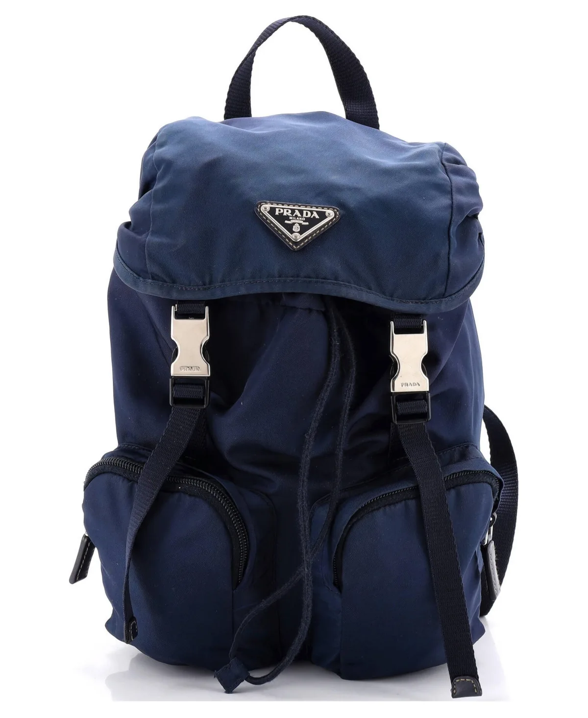 Pre-Owned Prada Small Double Pocket Buckle Backpack Tessuto by Prada