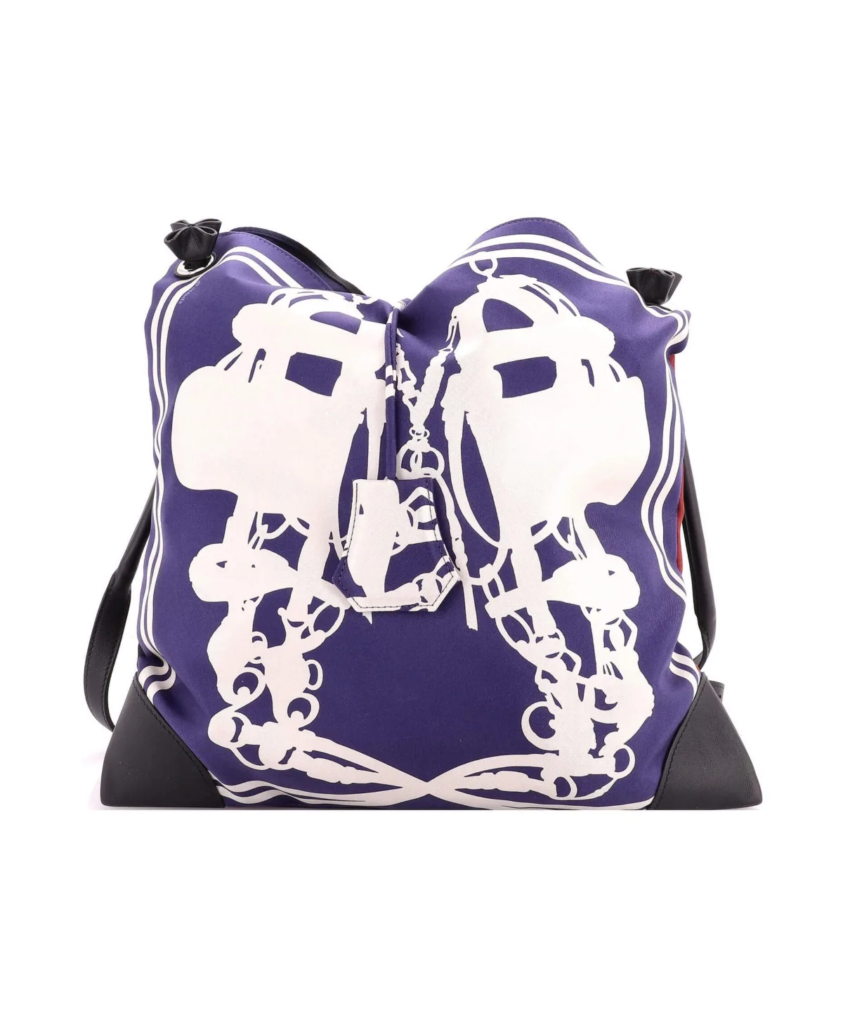 Pre-Owned Hermes Pm Silky City Bag Printed Silk and Leather by Hermes