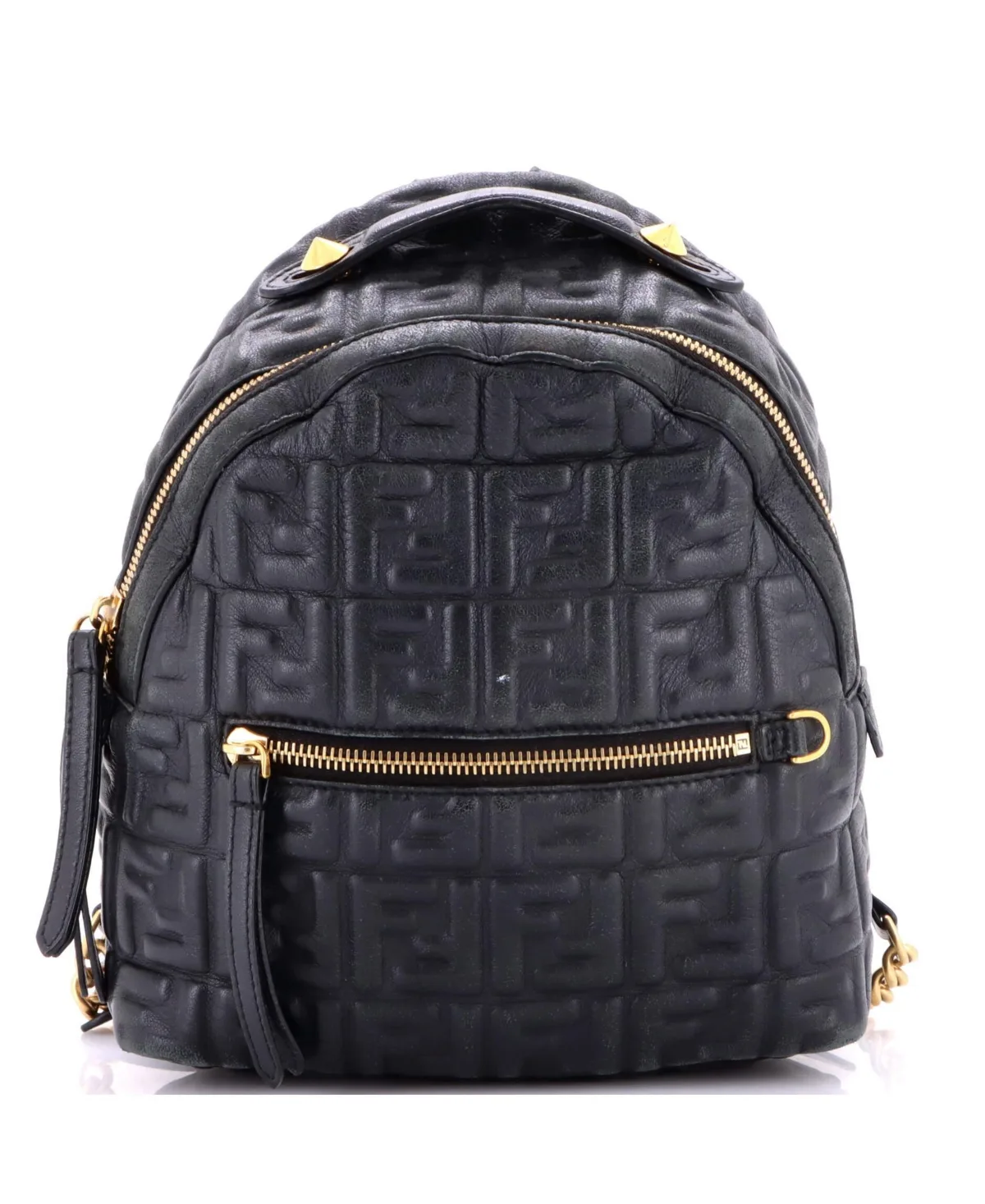 Pre-Owned Fendi Mini by the Way Backpack Zucca Embossed Leather