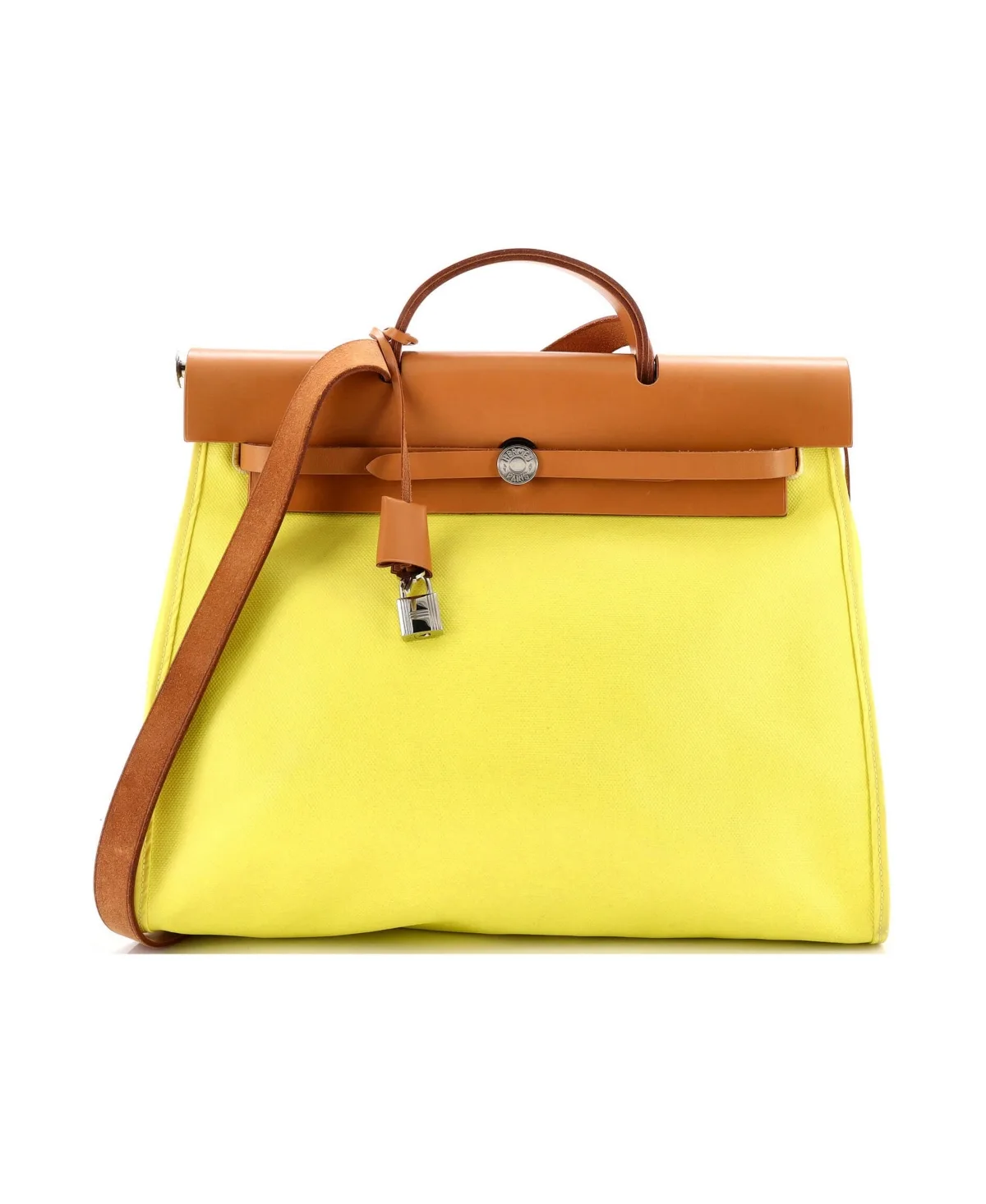 Pre-Owned Hermes 39 Herbag Zip Berline Vache Canvas and Leather by Hermes