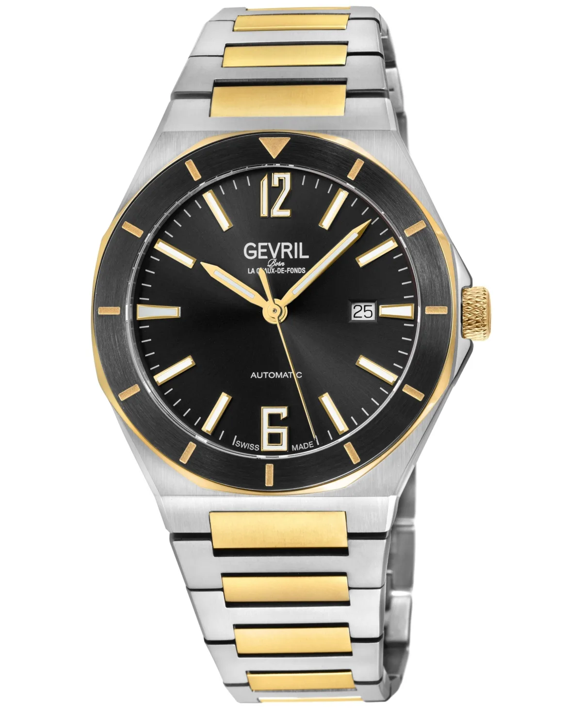 Swiss Automatic High Line Two-Tone Stainless Steel Bracelet Watch, 43mm by Gevril