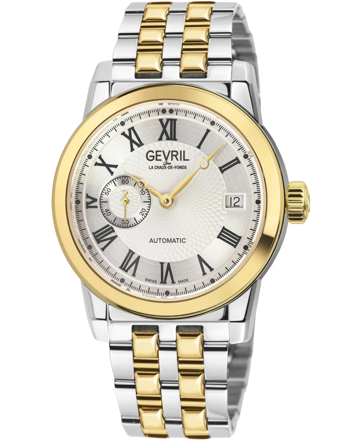 Madison Swiss Automatic Two Tone Ipyg/Ss 316L Stainless Steel Bracelet Watch by Gevril
