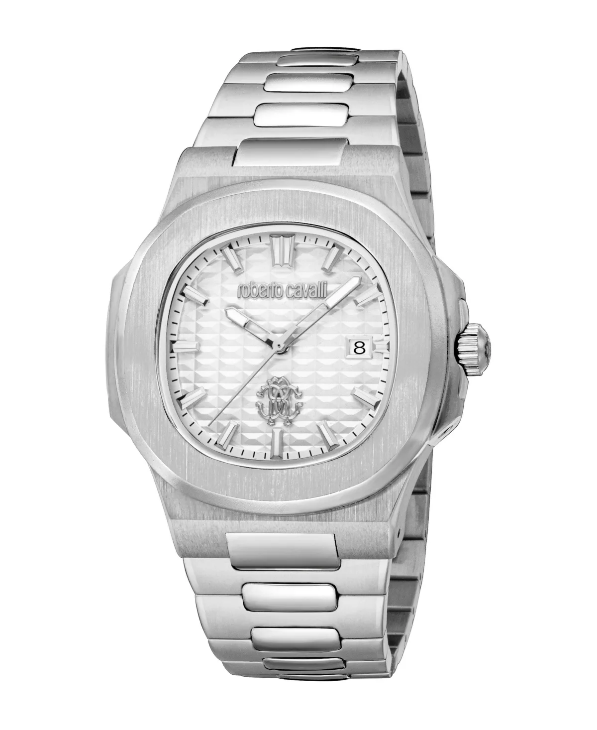Quartz Silver Stainless Steel Bracelet Watch, 43mm by Roberto Cavalli