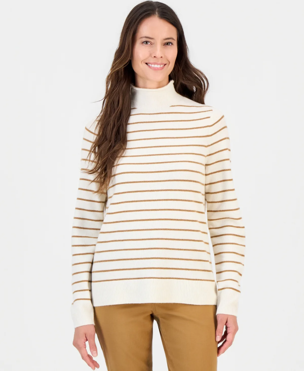Luxsoft Stripe Rollneck Sweater