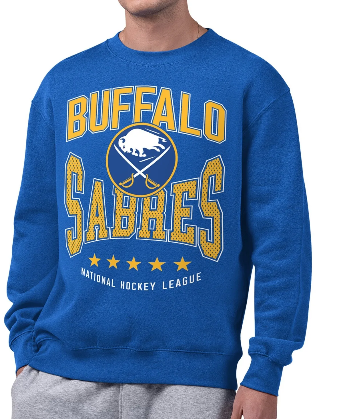 Center Squeeze Buffalo Sabres Screen-Print Relaxed-Fit Sweatshirt