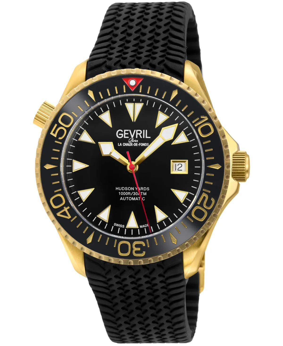 Hudson Yards Swiss Automatic Rubber Strap Watch by Gevril