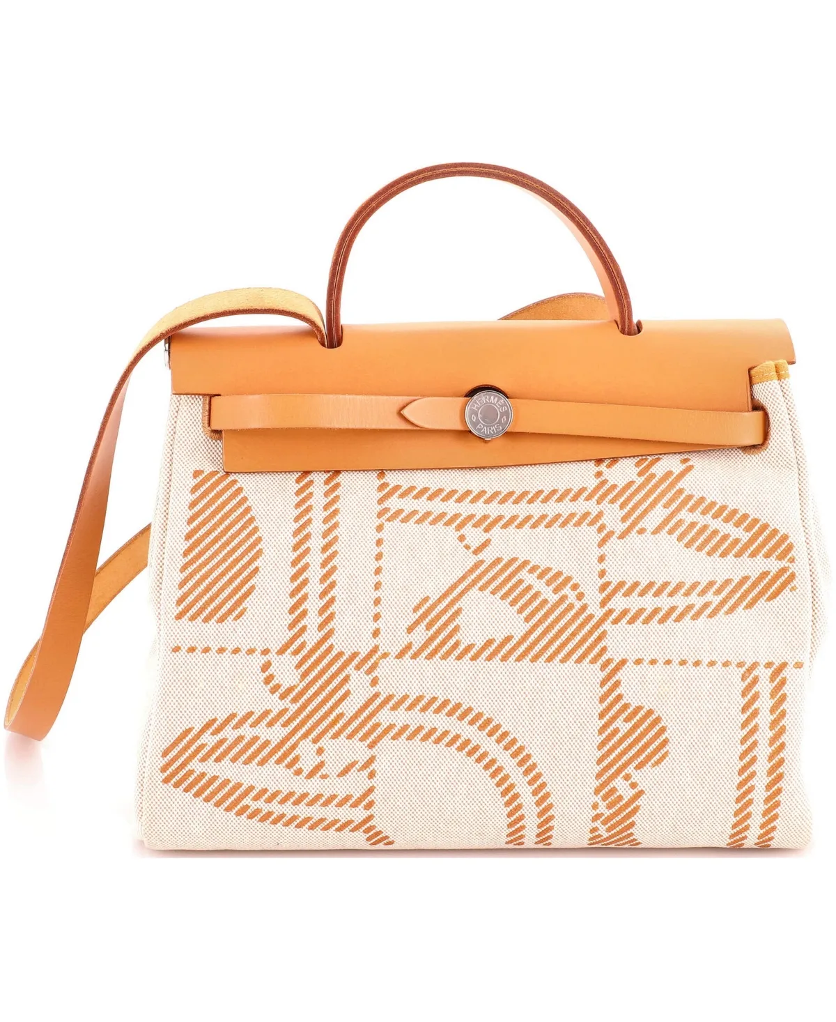Pre-Owned 31 Herbag Zip Relief Brides De Gala Toile and Leather by Hermes
