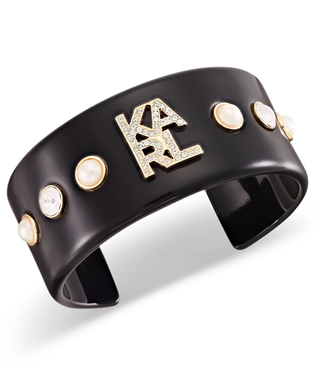 Paris Faux Pearl and Glass Logo Bracelet by Karl Lagerfeld