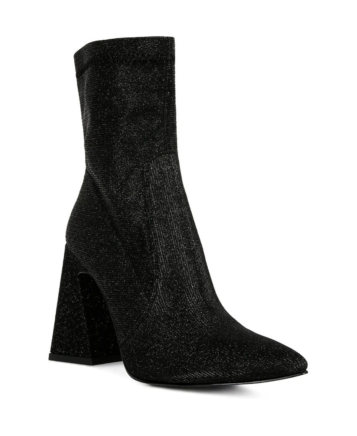 Hustlers Shimmer Block Heeled Ankle Boots by London Rag