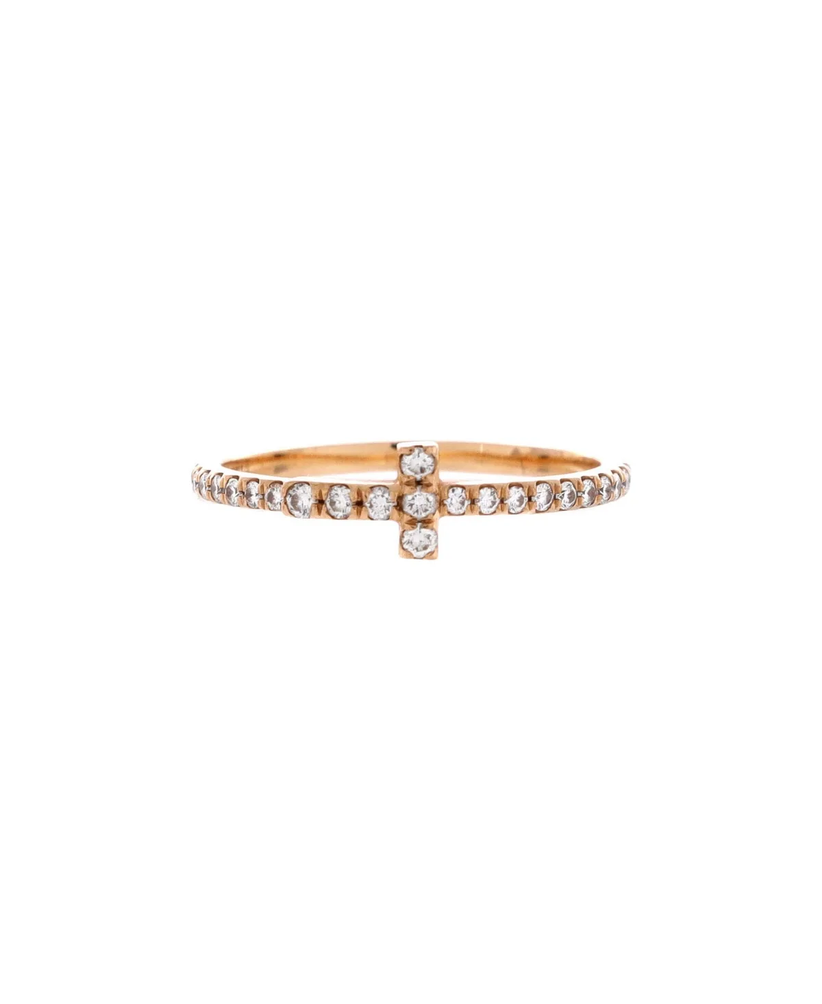 Pre-Owned Tiffany & Co Round Diamond T Wire Band Ring (0.19 ct. t.w.) in 18k Rose Gold by Tiffany & Co.