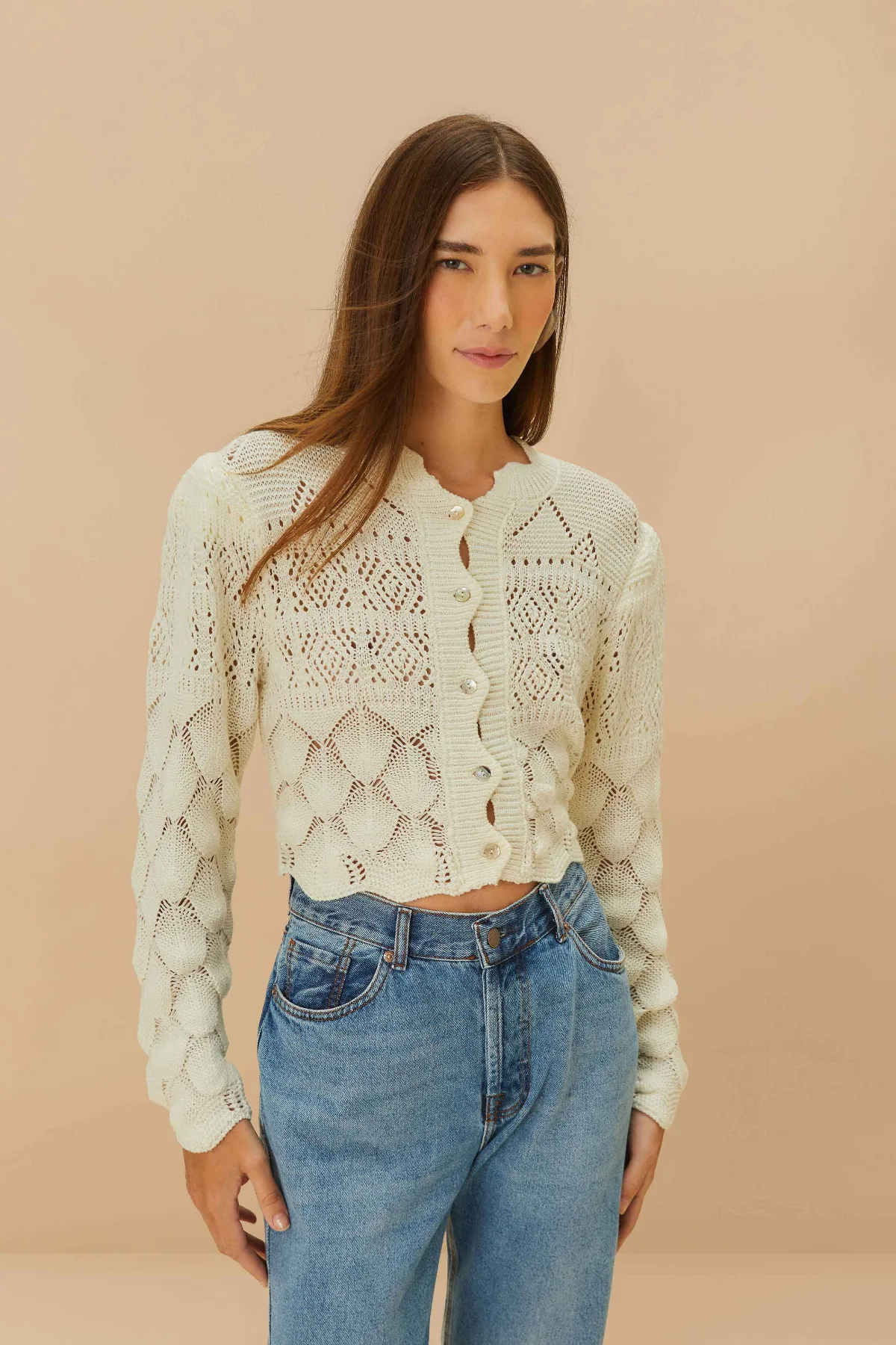 Mixed Lace Stitch Cardigan