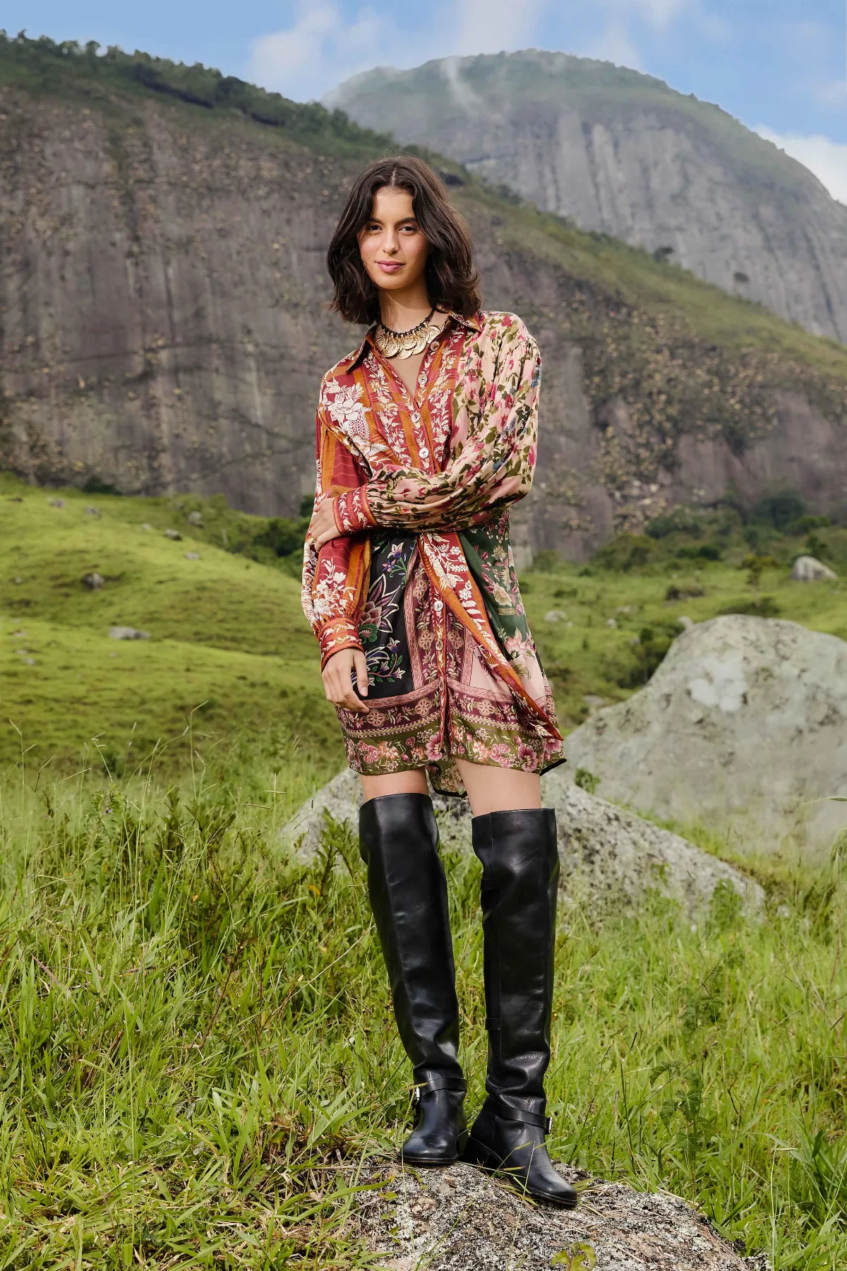 Winter Garden Viscose Mini Dress