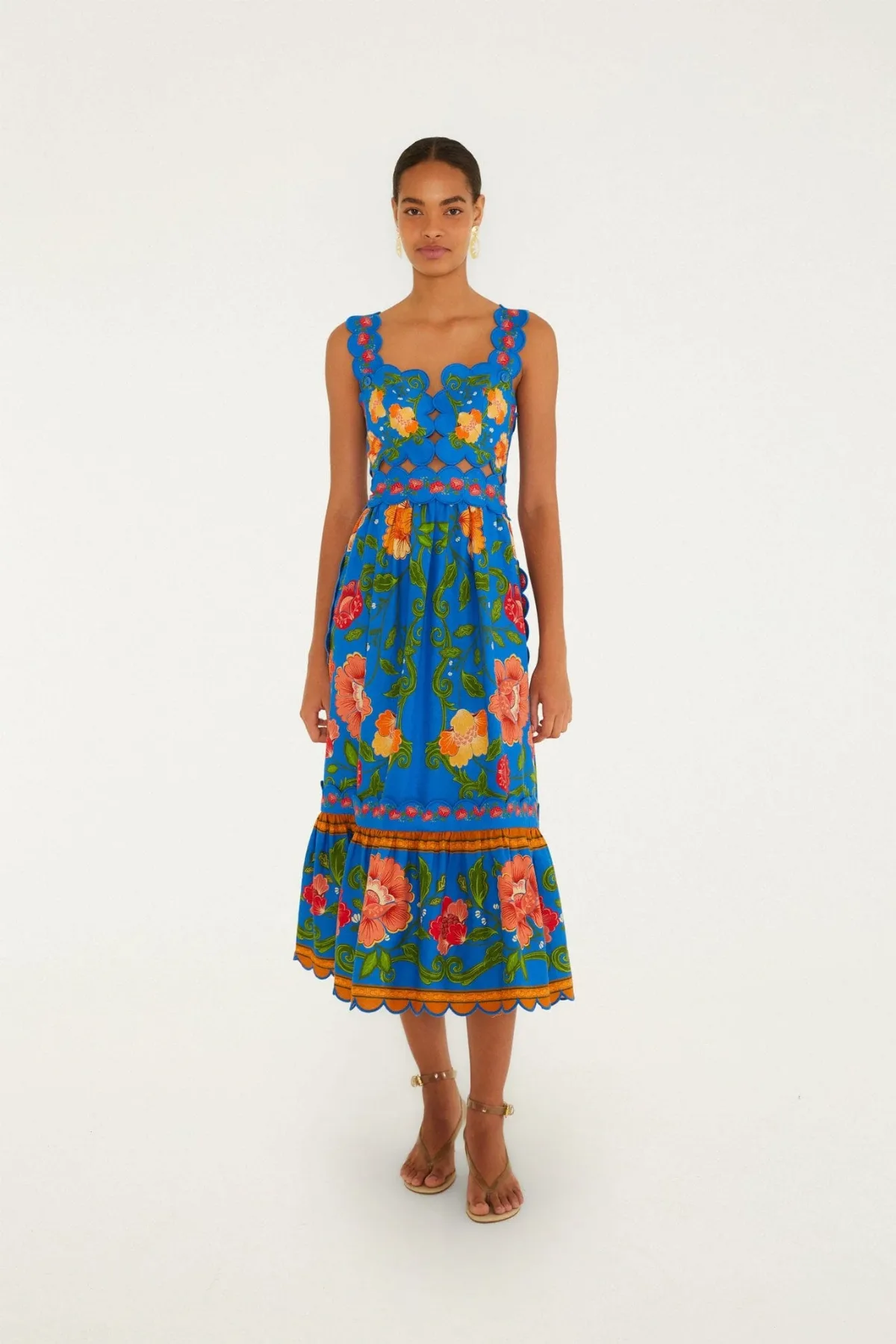 Rococo Flowers Midi Dress