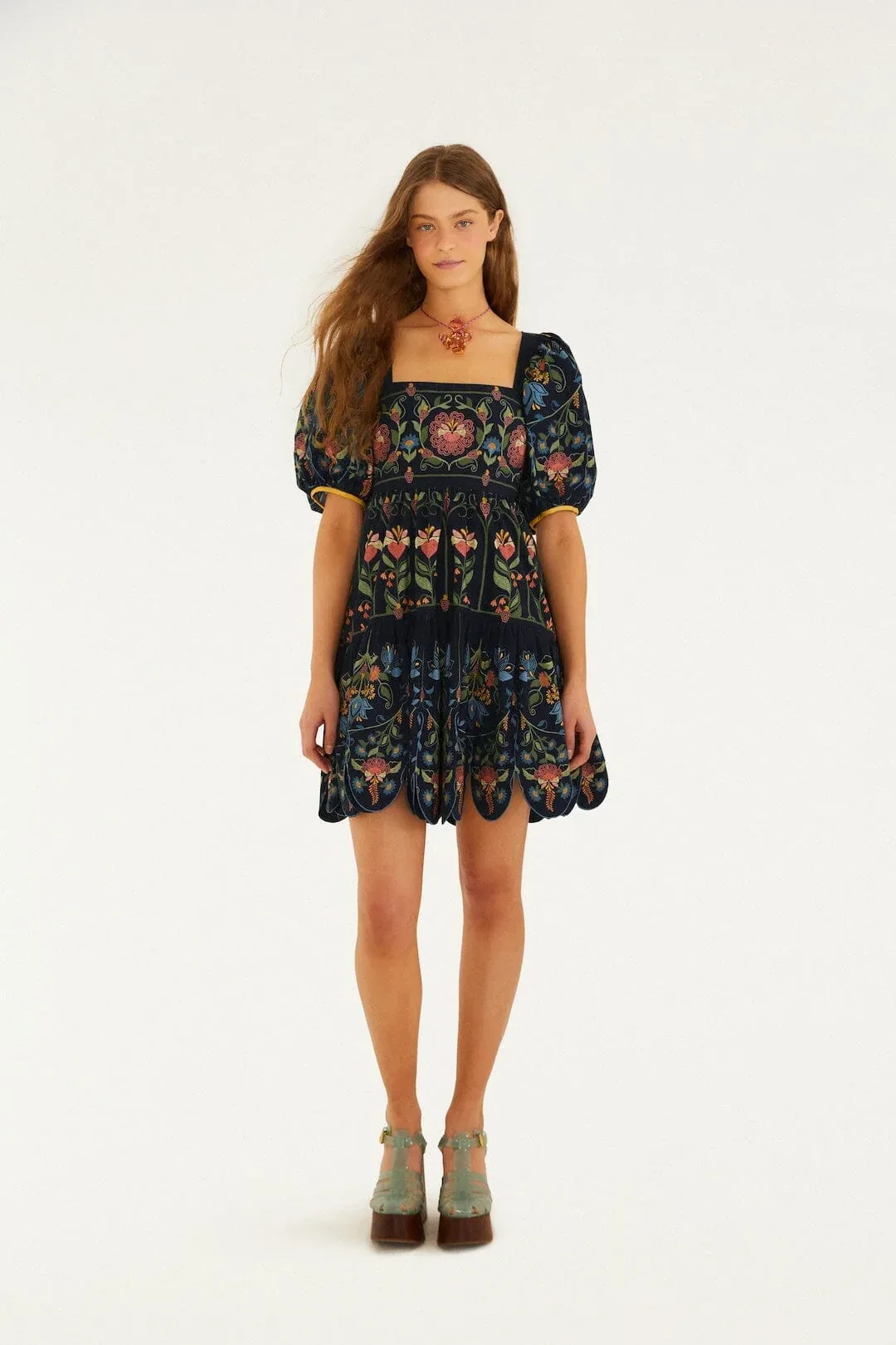 Stitched Garden Organic Cotton Mini Dress