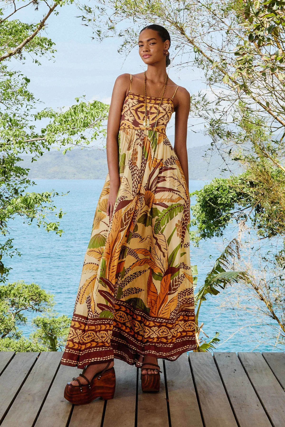 Foliage Sketch Maxi Dress