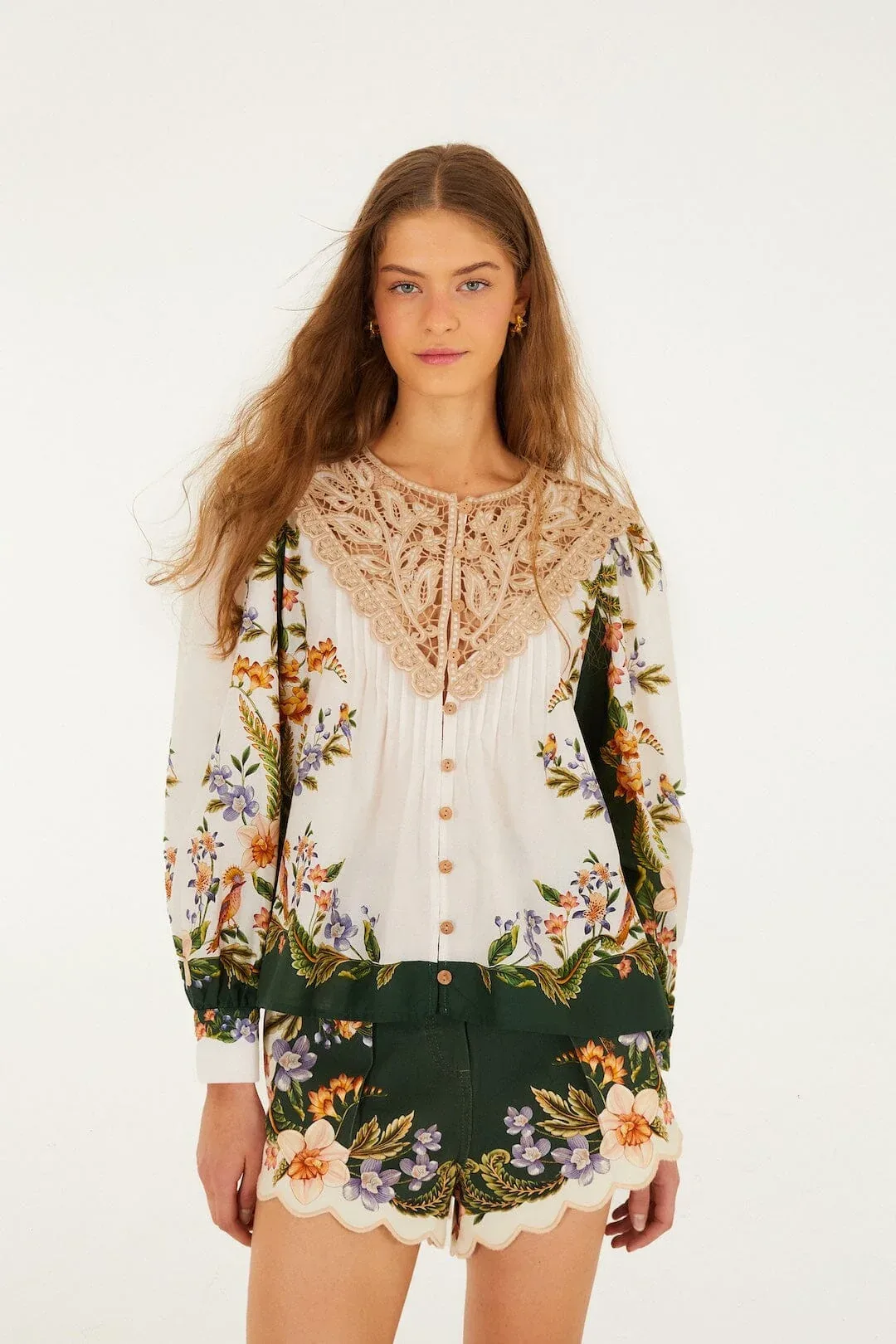 Nature Lace Long Sleeve Blouse