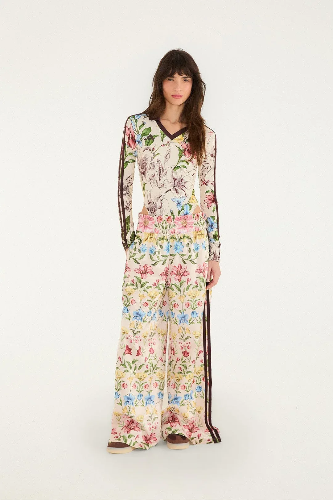Ainika Floral Off-White Adidas Pants