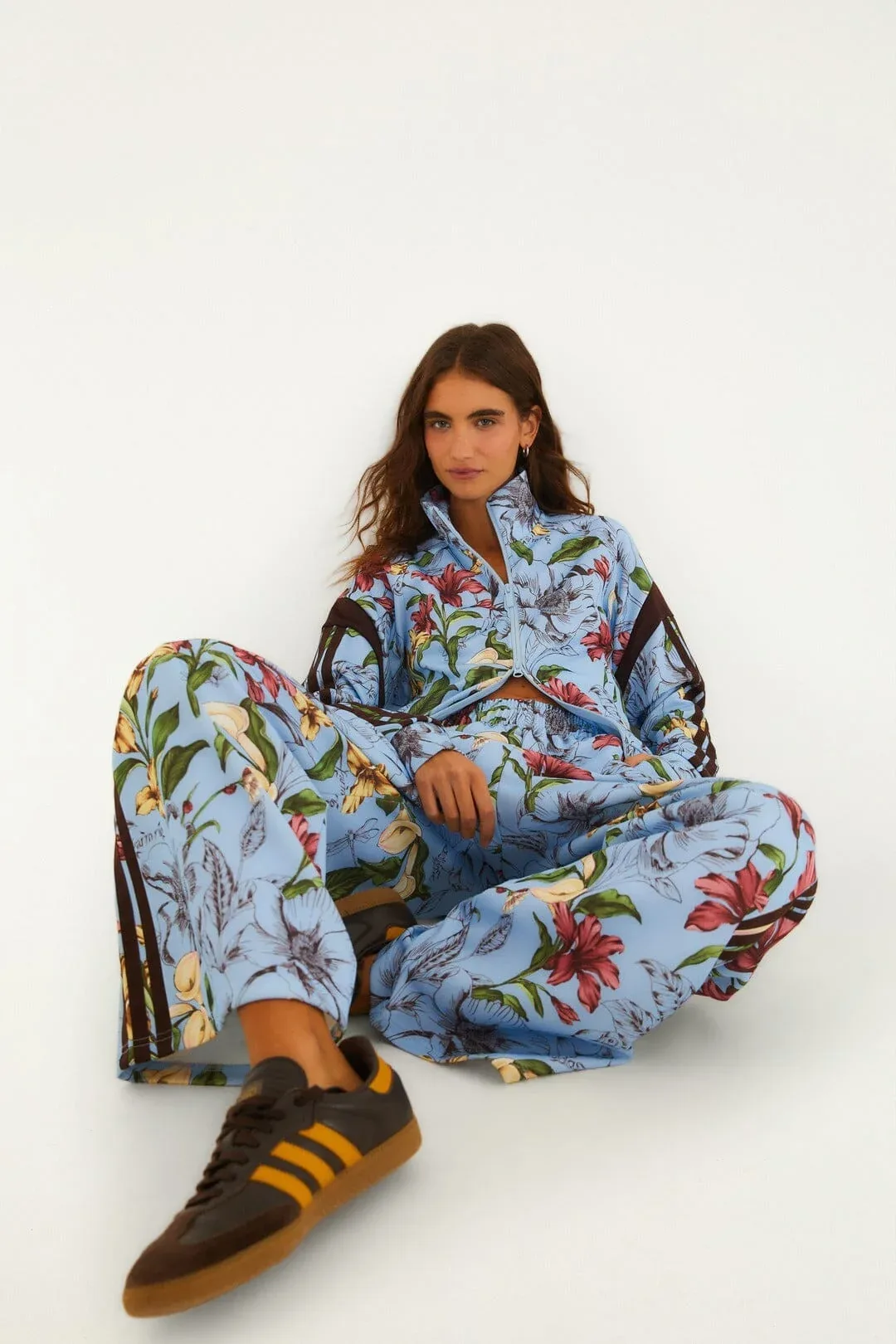 Sketch Floral Blue Adidas Tiro Pants