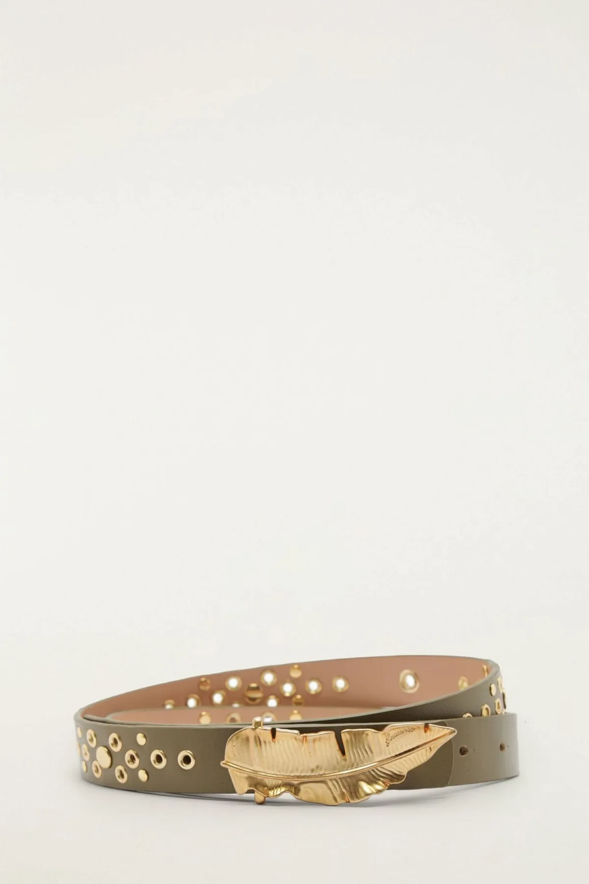 Green Golden Studded Belt by FARM Rio