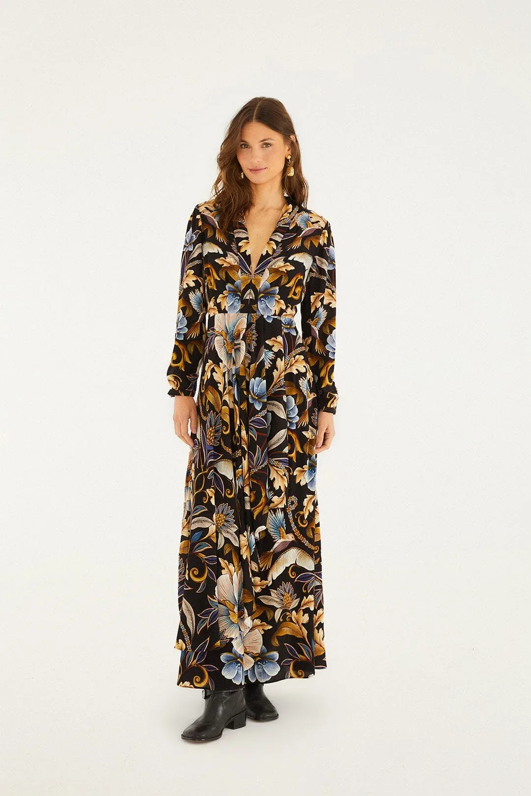 Snake Garden Maxi Dress