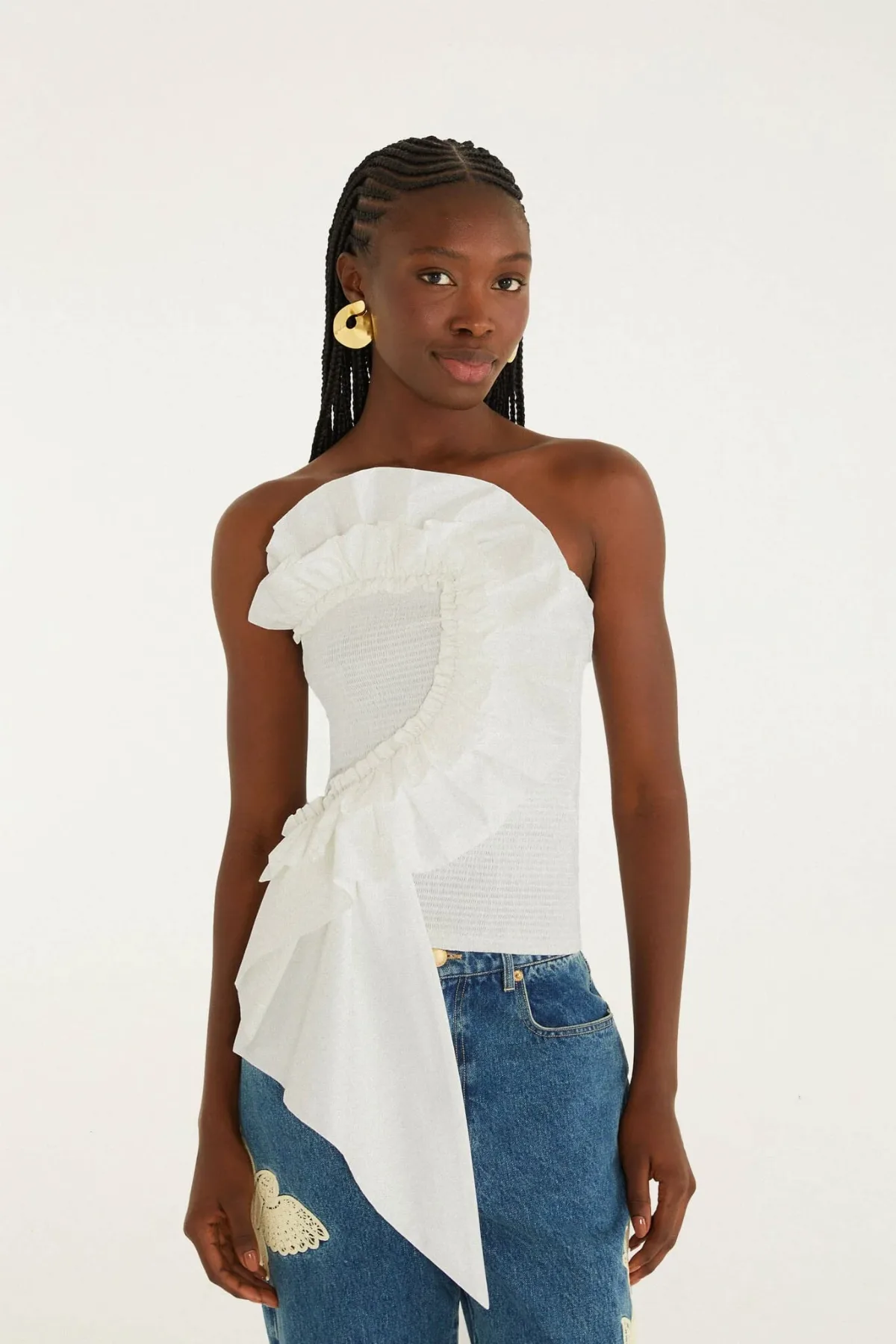 Smocked Strapless Top
