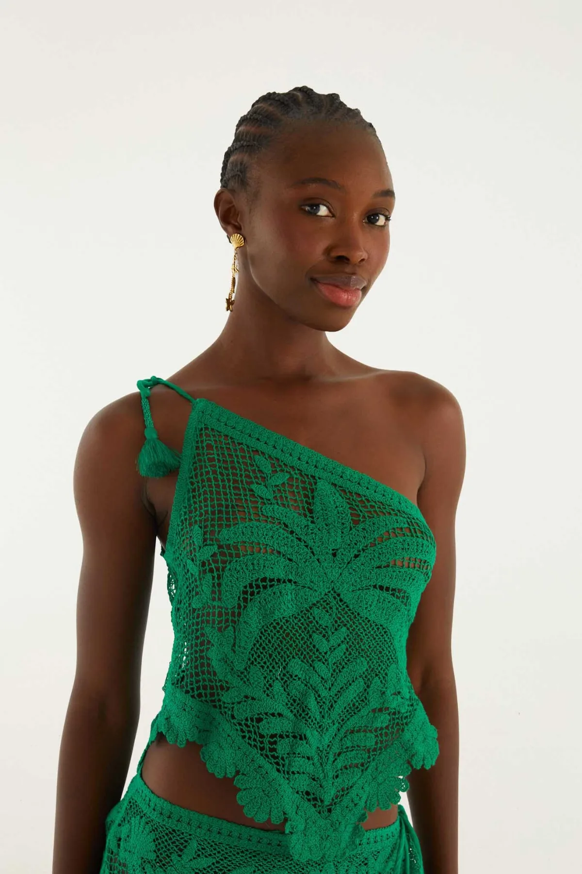 Martina Tapestry One-Shoulder Sheer Blouse by FARM Rio