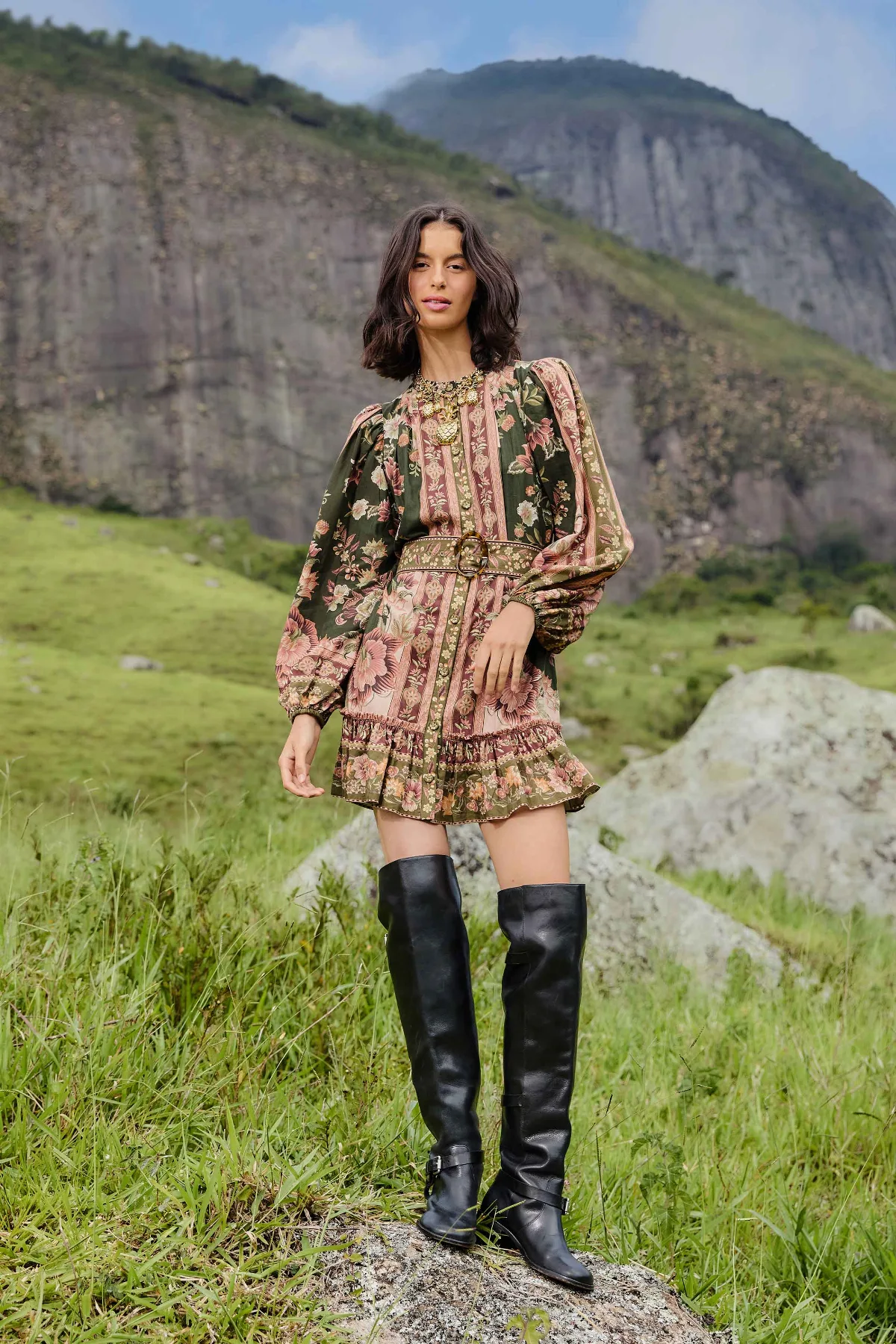 Flowering Garden Tree Mini Dress