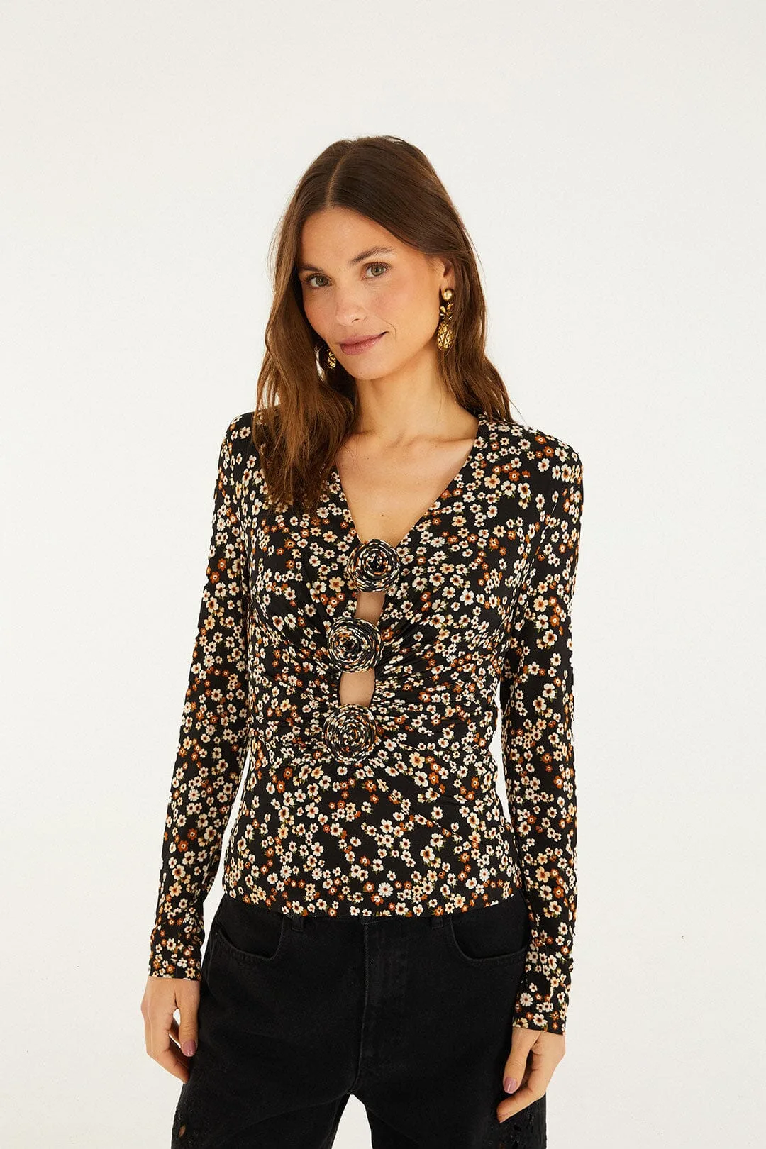 Tiny Flowers Jersey Blouse