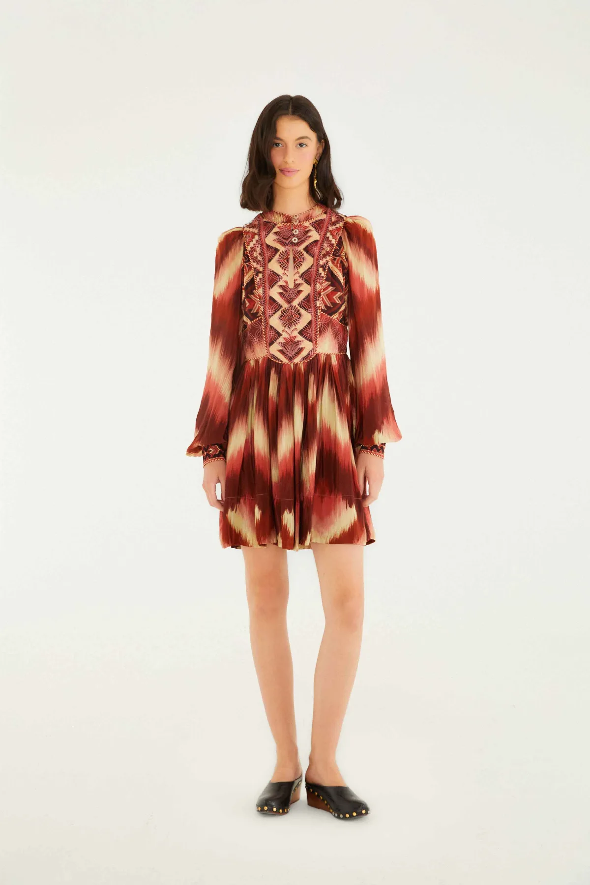 Amanda Stripes Tapestry Quilted Mini Dress