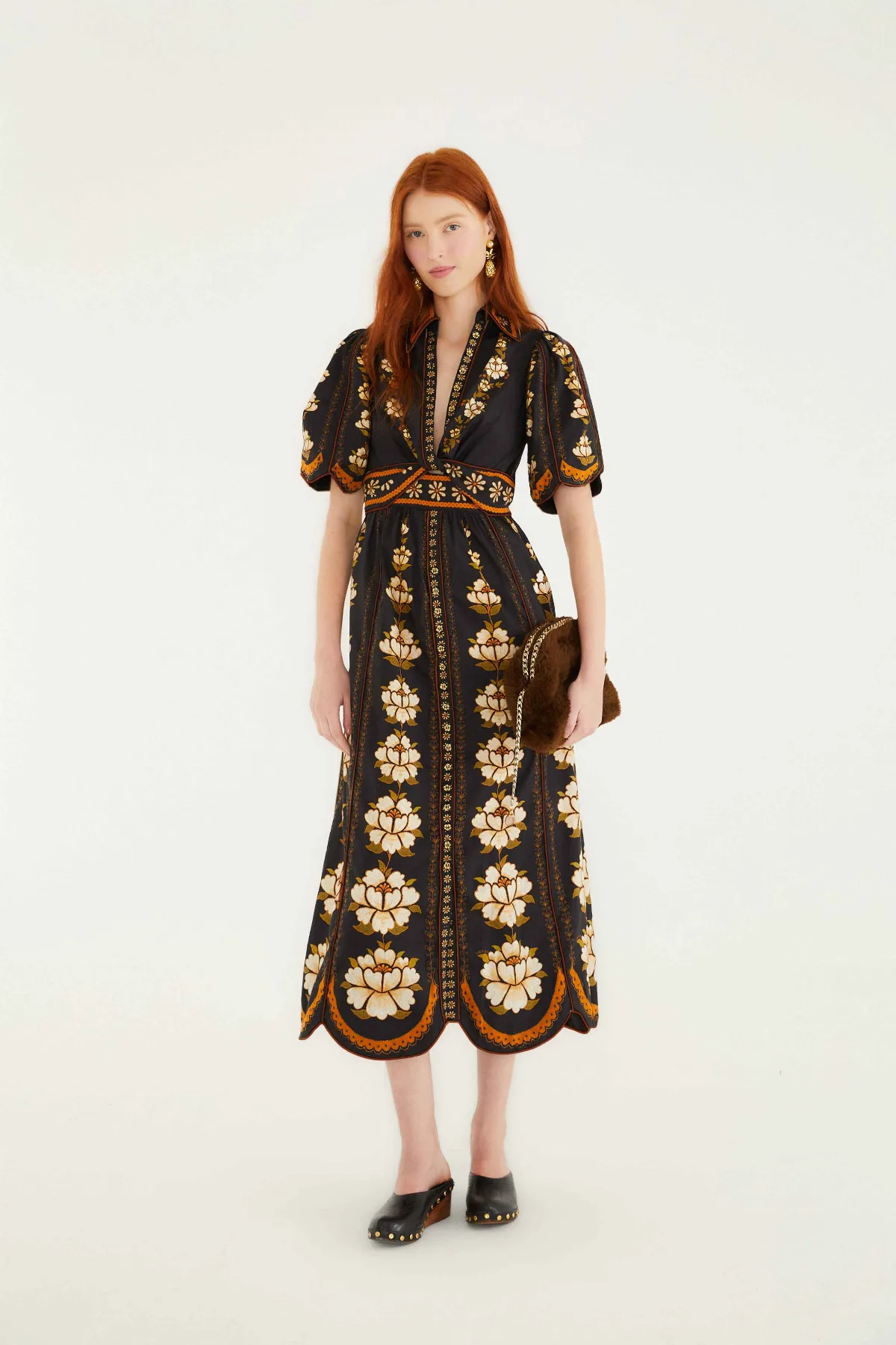 Bold Flowers Organic Cotton Midi Dress