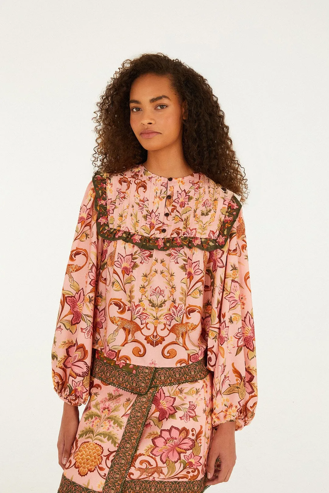 Cami Blouse, Tropical Royalness Pink /