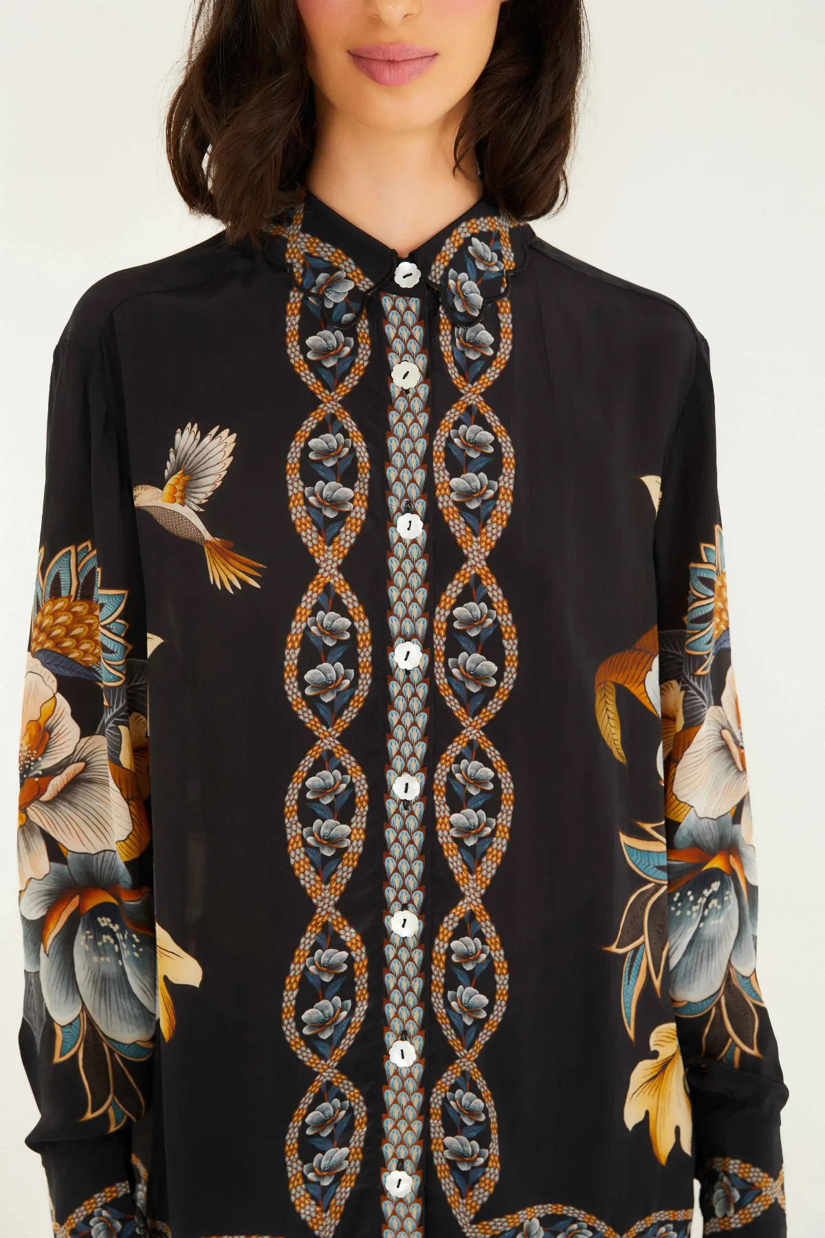 Floral Snake Pajama Shirt