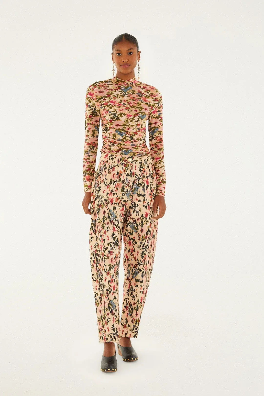 Tiny Flowers Canvas Ballon Pants