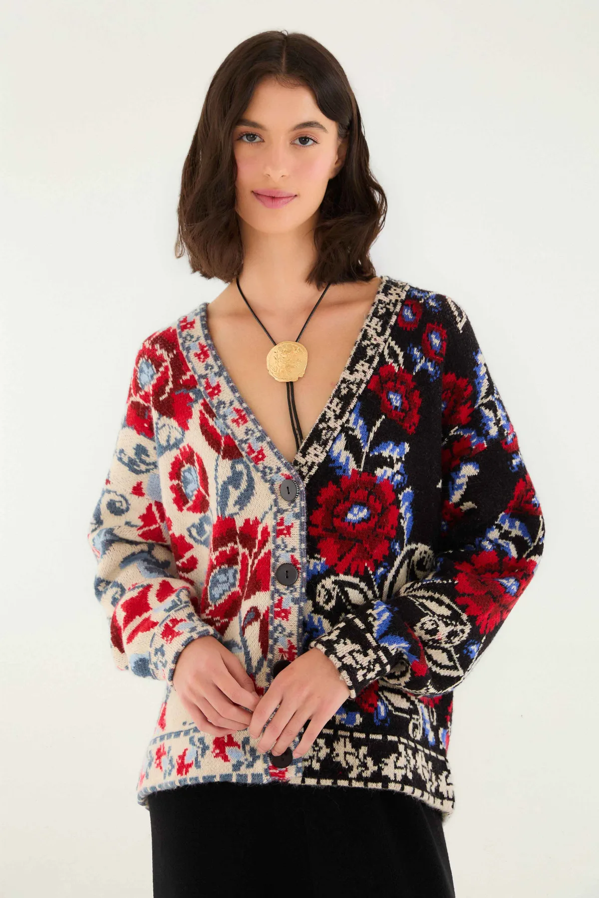 Mixed Valentina V Neck Knit Cardigan