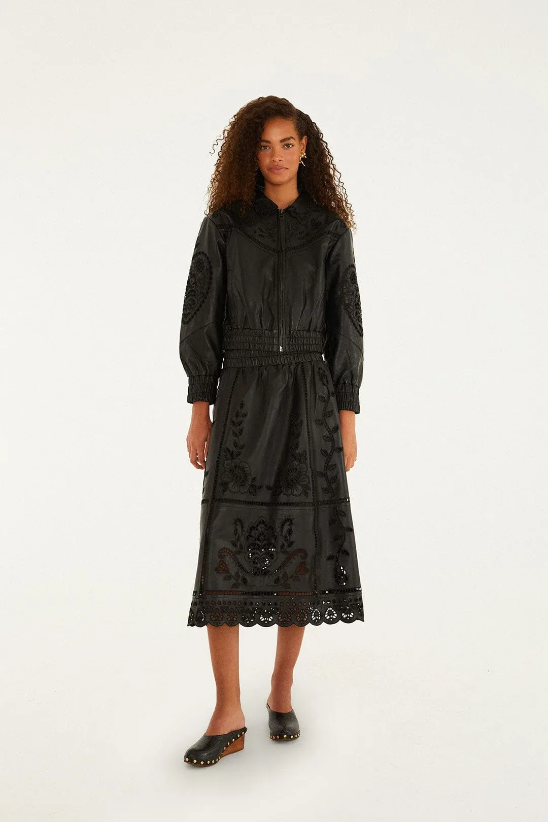 Richelieu Heart Leather Skirt