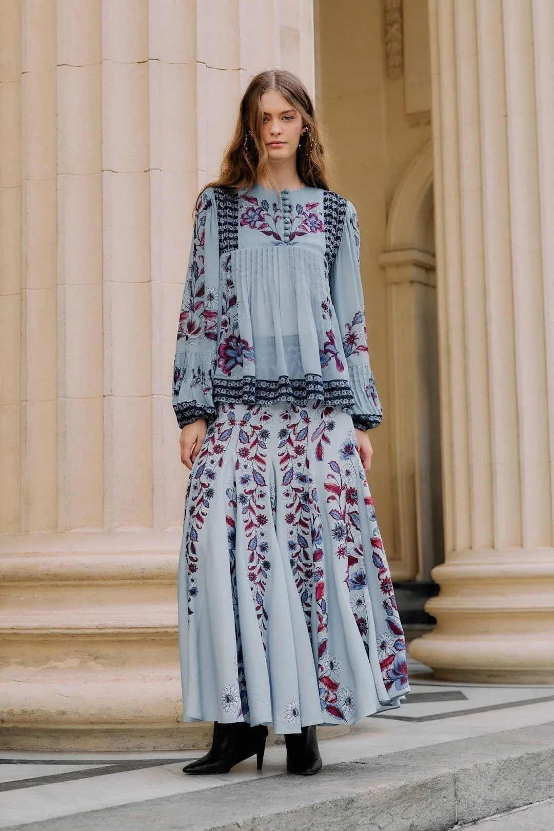 Marcelle Pleated Maxi Skirt
